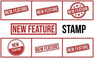 New Feature Rubber Stamp Set Vector