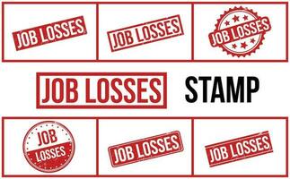 Job Losses Rubber Stamp Set Vector