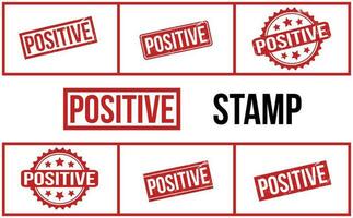 Positive Rubber Stamp Set Vector