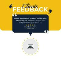 Client or customer review testimonial social media post. Customer or client service feedback review post design template vector