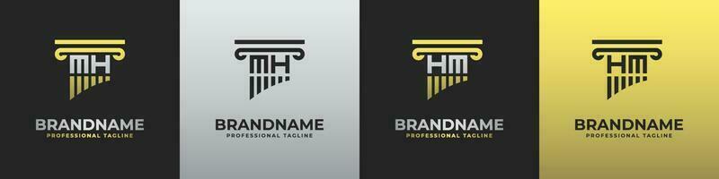 Letter HM or MH Lawyer Logo, suitable for any business related to lawyer with HM or MH initials. vector