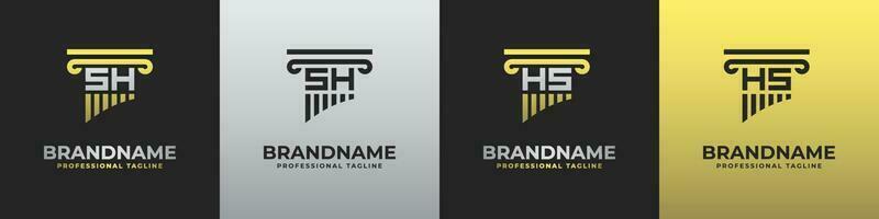 Letter HS or SH Lawyer Logo, suitable for any business related to lawyer with HS or SH initials. vector