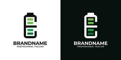 Letter E Battery Logo. Suitable for any business related to Battery with E initial. vector