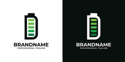 Letter D Battery Logo. Suitable for any business related to Battery with D initial. vector