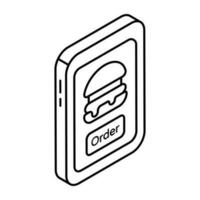 WA unique design icon of mobile food order eb vector