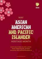 Asian American and Pacific Islander Heritage Month. Vector poster for ads, social media, card, banner, background.
