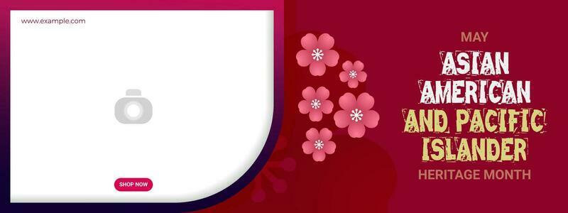 Asian American and Pacific Islander Heritage Month. Vector banner for ads, social media, card, poster, background.
