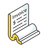 An icon design of bill Web vector