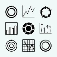 Infograph Circles and Graphs Icons Collection Vector