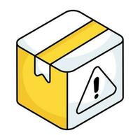 An editable design icon of parcel error Web vector