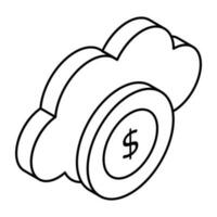 An icon design of cloud money Web vector