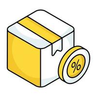 An editable design icon of logistic discount Web vector