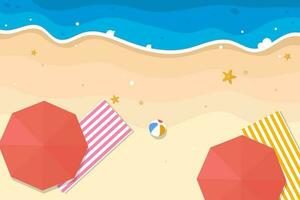 Summer background vector design with beautiful tropical leaves and beach