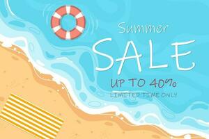 Summer sale template background with tropical plants vector