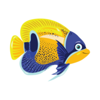Cute cartoon colored fish png