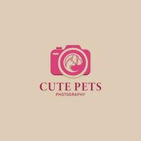 linda mascota fotografía logo diseño, inspiración para perro y gato animal logotipos, cámara. vector