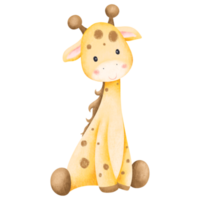 linda dibujos animados jirafa ilustración png