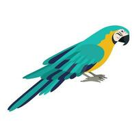 Cute, cartoon parrot bird. Flat vector illustration.