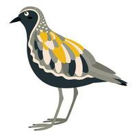 Cute, cartoon plover bird. Flat vector illustration.