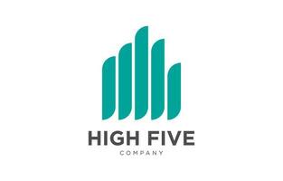 high five abstract building logo template vector