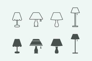 vector illustration of lamp isolated icon set.