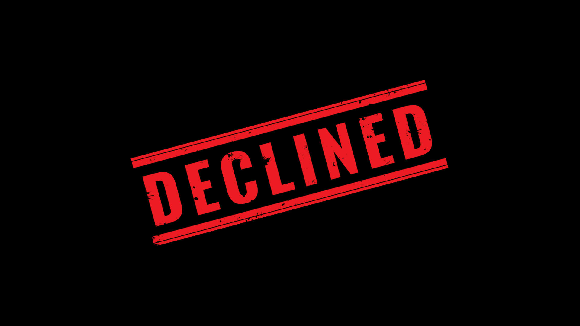 Animation of declined stamp and hand stamping impact rubber stamp red