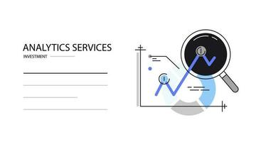 Performance data analytics, investment report, marketing study, audition services vector