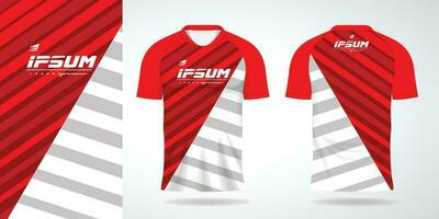 rojo blanco jersey deporte uniforme camisa diseño modelo vector