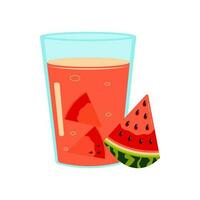 Summer soft fruit cold refreshment drinks glass. vector