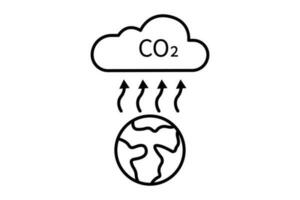 Atmospheric pollution icon illustration. icon related to global warming, CO2. Line icon style. Simple vector design editable