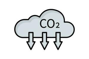 Carbon dioxide emissions icon illustration. icon related to global warming, CO2. Flat line icon style, lineal color. Simple vector design editable