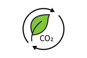 Carbon dioxide emission reduction icon illustration. icon related to global warming, CO2. Flat line icon style, lineal color. Simple vector design editable