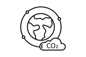 Atmospheric pollution icon illustration. icon related to global warming, CO2. Line icon style. Simple vector design editable