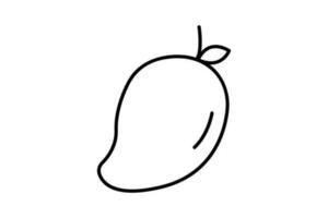mango icono ilustración. Fruta y tropical. icono relacionado a frutas línea icono estilo. sencillo vector diseño editable