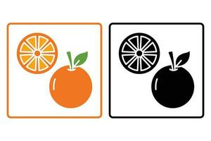 Orange fruit icon illustration. fruit and tropical. icon related to fruits. Solid icon style. Simple vector design editable