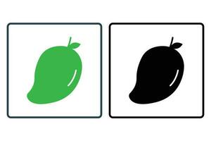 Mango icon illustration. fruit and tropical. icon related to fruits. Solid icon style. Simple vector design editable