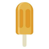 Yellow mango pop stick ice-cream vector illustration icon