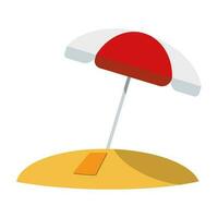 paraguas en playa vector ilustración icono