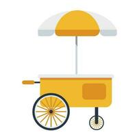 Ice cream bicycle vector flat cartoon illustration cart icon