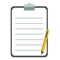 White notepad and pen vector illustration icon