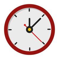 Red wall clock vector illustration icon