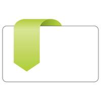 White empty text box with green ribbon vector