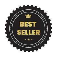 Best seller gold and black badge tag vector