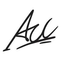 acc firma estilo ,bien para gráfico diseño recursos, panfletos, correo, letras, pancartas, huellas dactilares, carteles, negocio, y más. vector