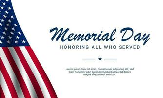 Memorial Day Background Design. Vector Illustration.