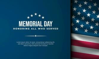 Memorial Day Background Design. vector