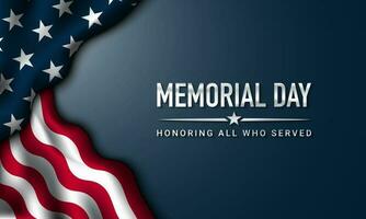 Memorial Day Background Design. vector