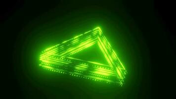 Hud green glow lights 3d render animation. High quality 4k video