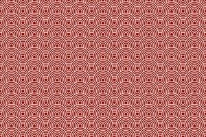 Chinese and Japanese seamless pattern on red background. Lunar new year background. Rounded texture geometric pattern . vector