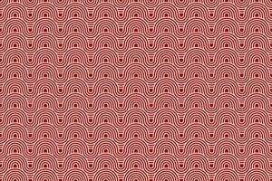 Chinese and Japanese seamless pattern on red background. Lunar new year background. Rounded texture geometric pattern . vector